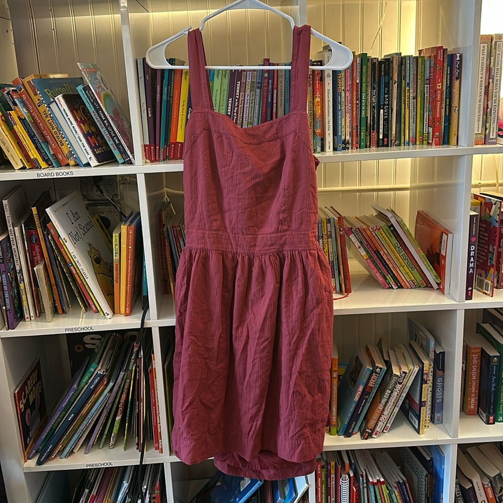 Madewell apron red back tied dress